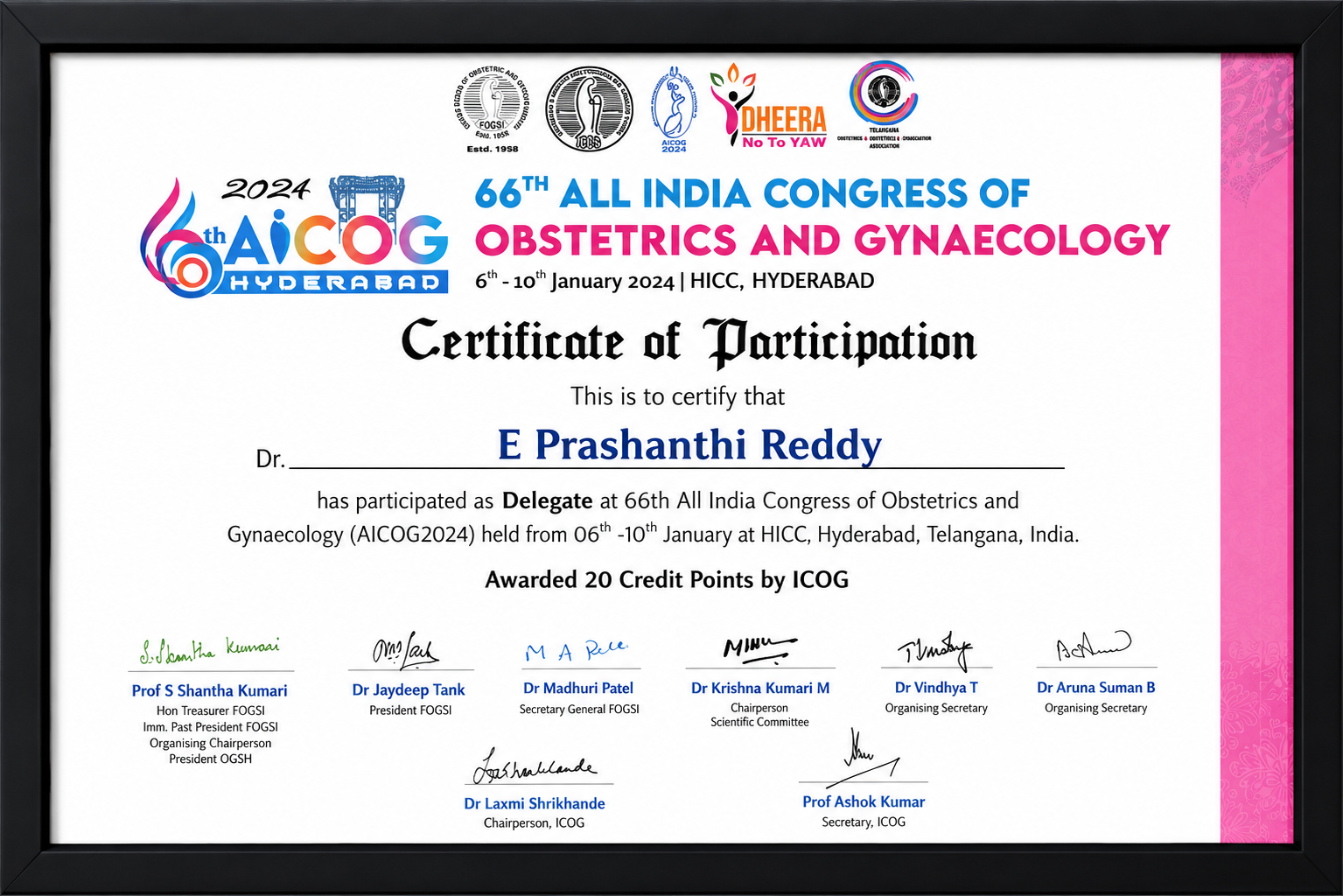 AICOG 2024 National Conference Certificate