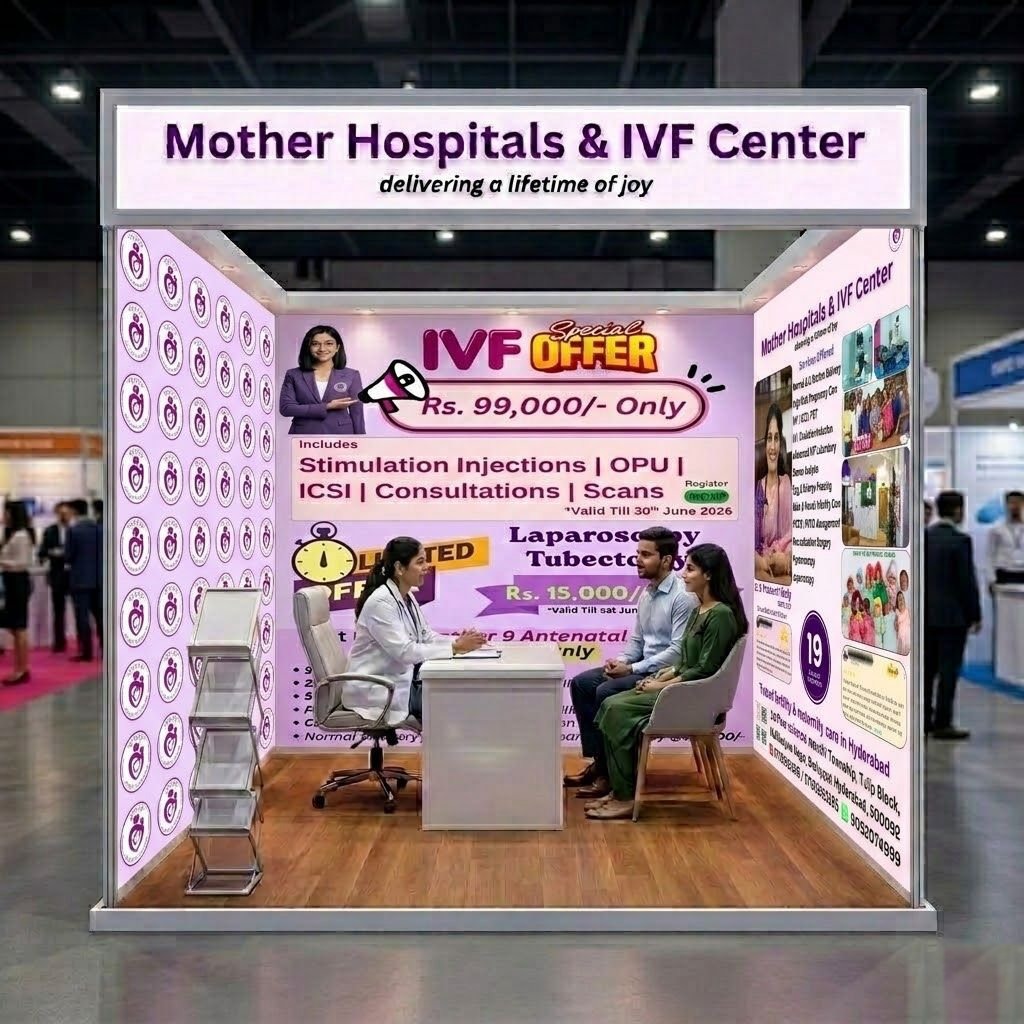 Mother Hospitals IVF Center Exhibition Stall Hyderabad April 2026